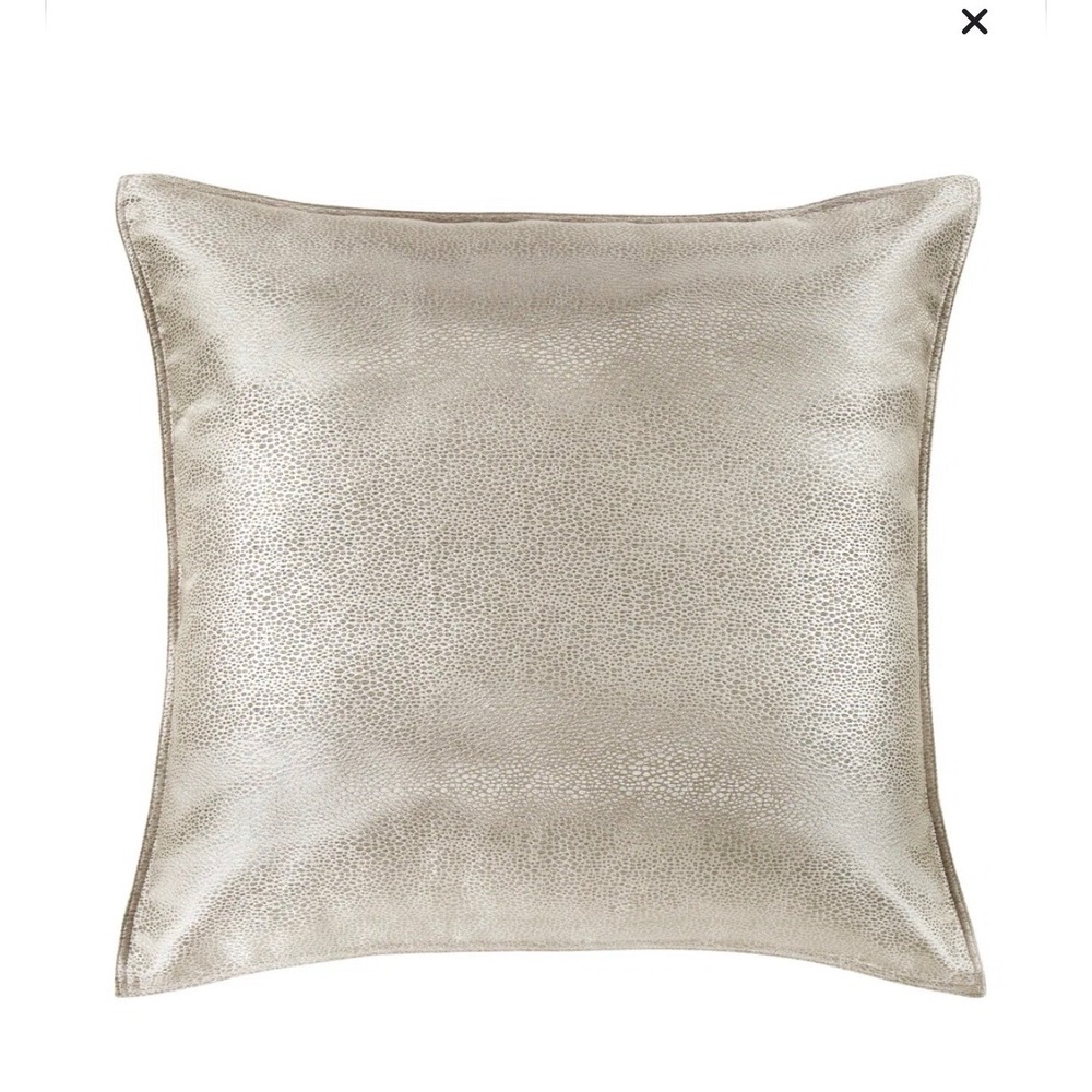 HiEnd Accents Marilyn Modern Bubble Euro Sham Gray Metallic Shagreen 27x27 NEW